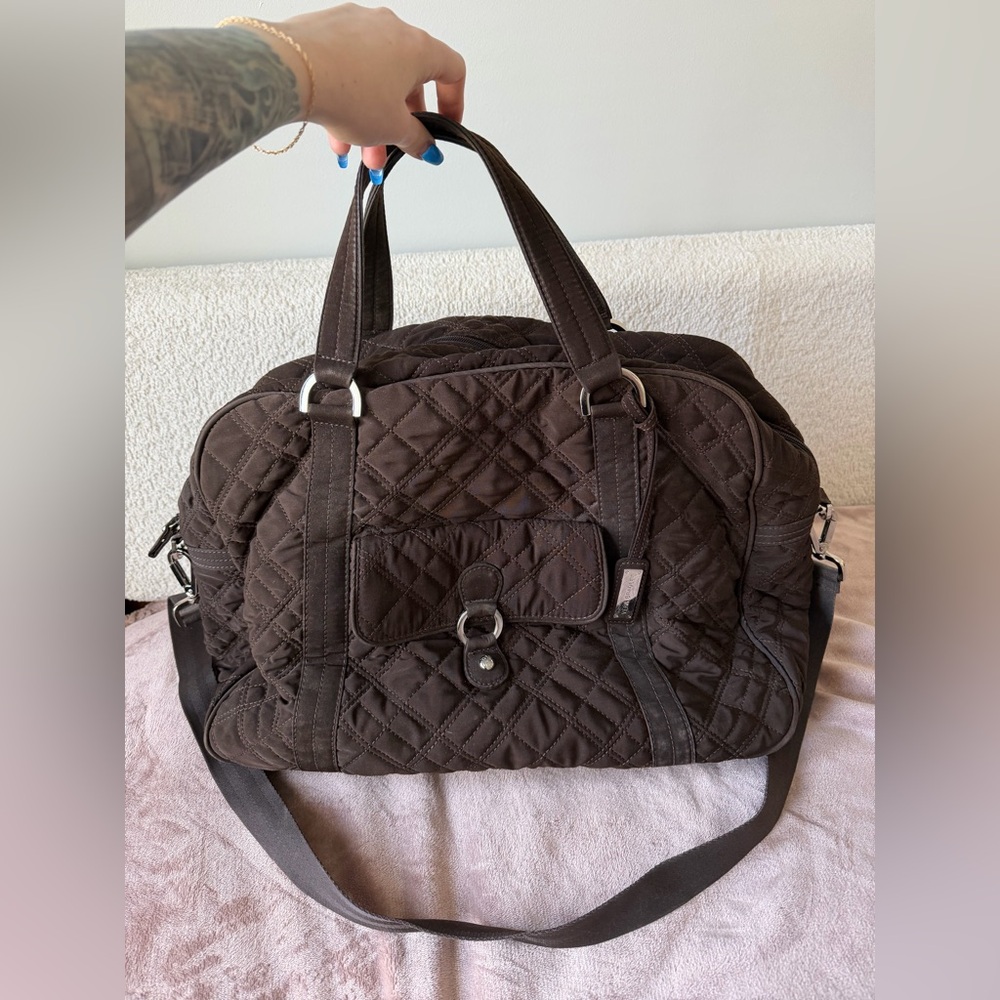 VERA BRADLEY Chocolate Zebra Print Interior Travel Bag